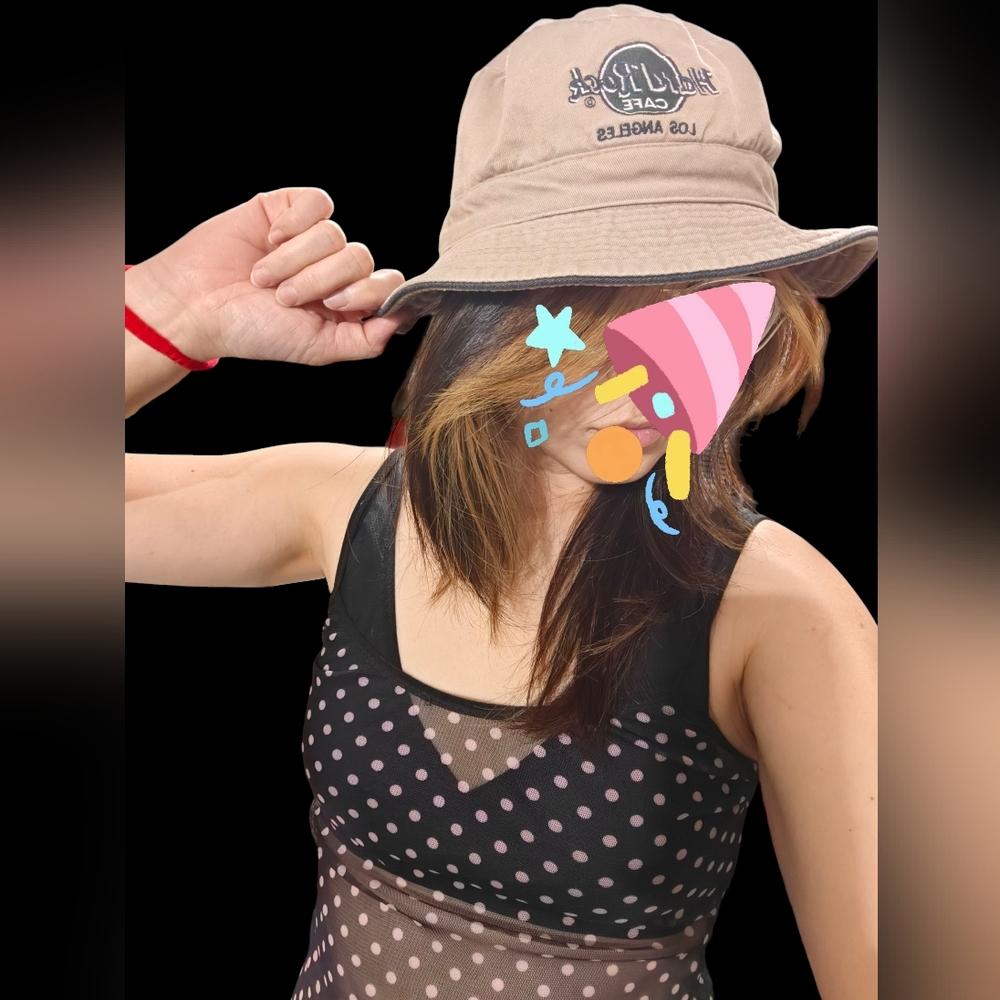 Hard Rock Cafe Beige Bucket Hat